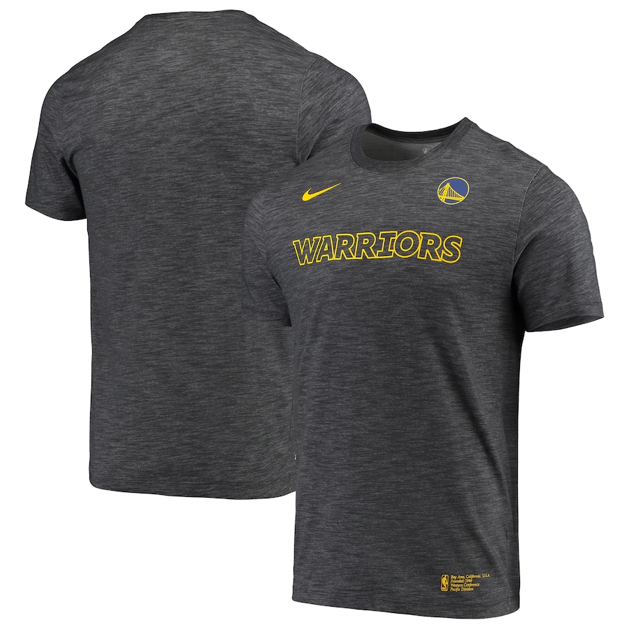 2020 NBA Men Nike Golden State Warriors Heathered Gray Essential Facility Performance TShirt